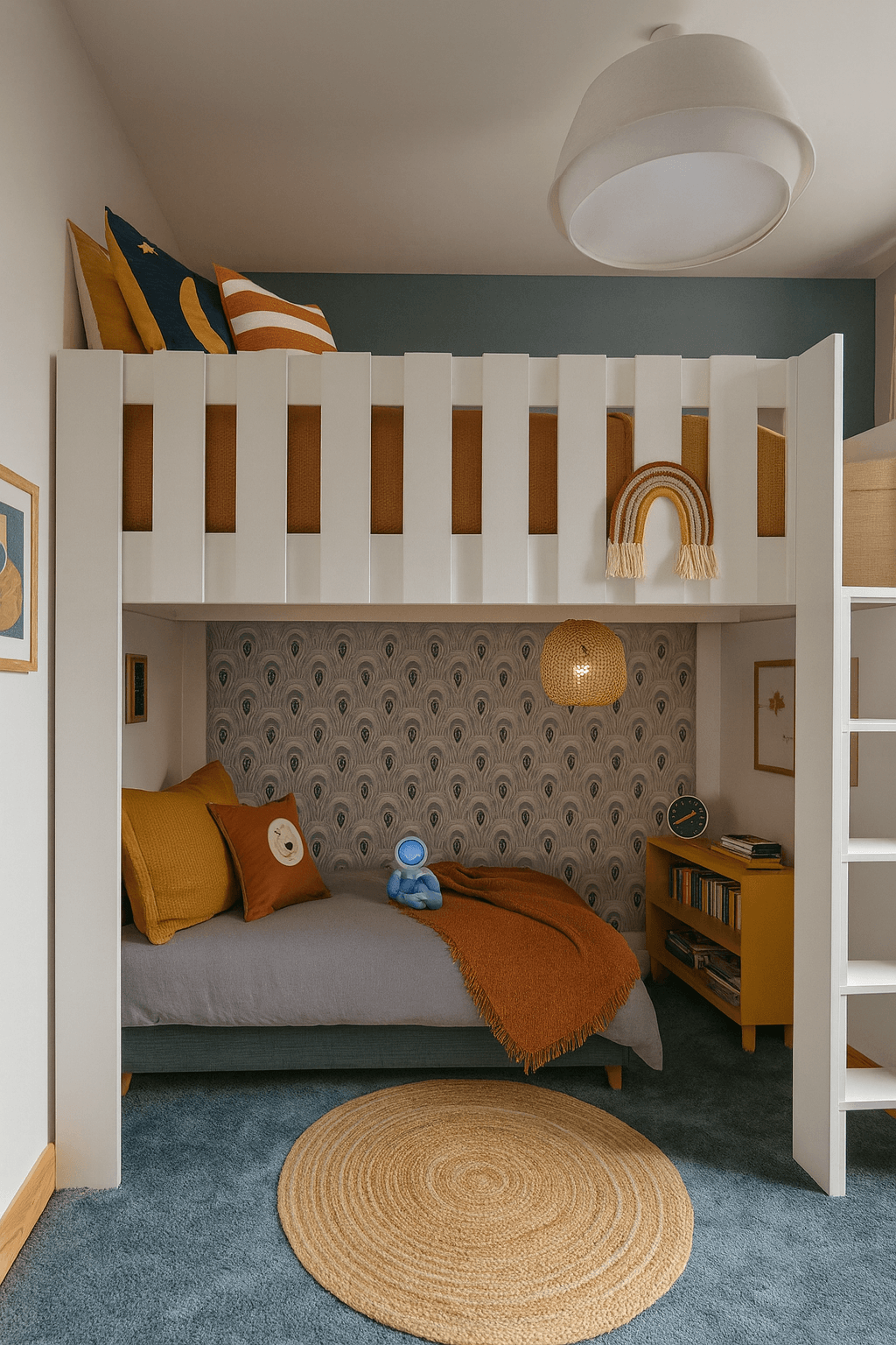 High Sleeper bed with Ladder in colour white from Funky Bunk Bed