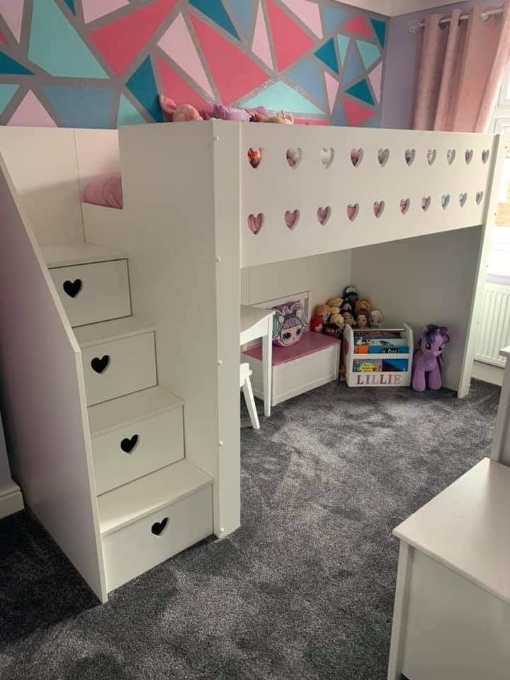 Kids bunk bed High Sleeper Single Bed With Storage