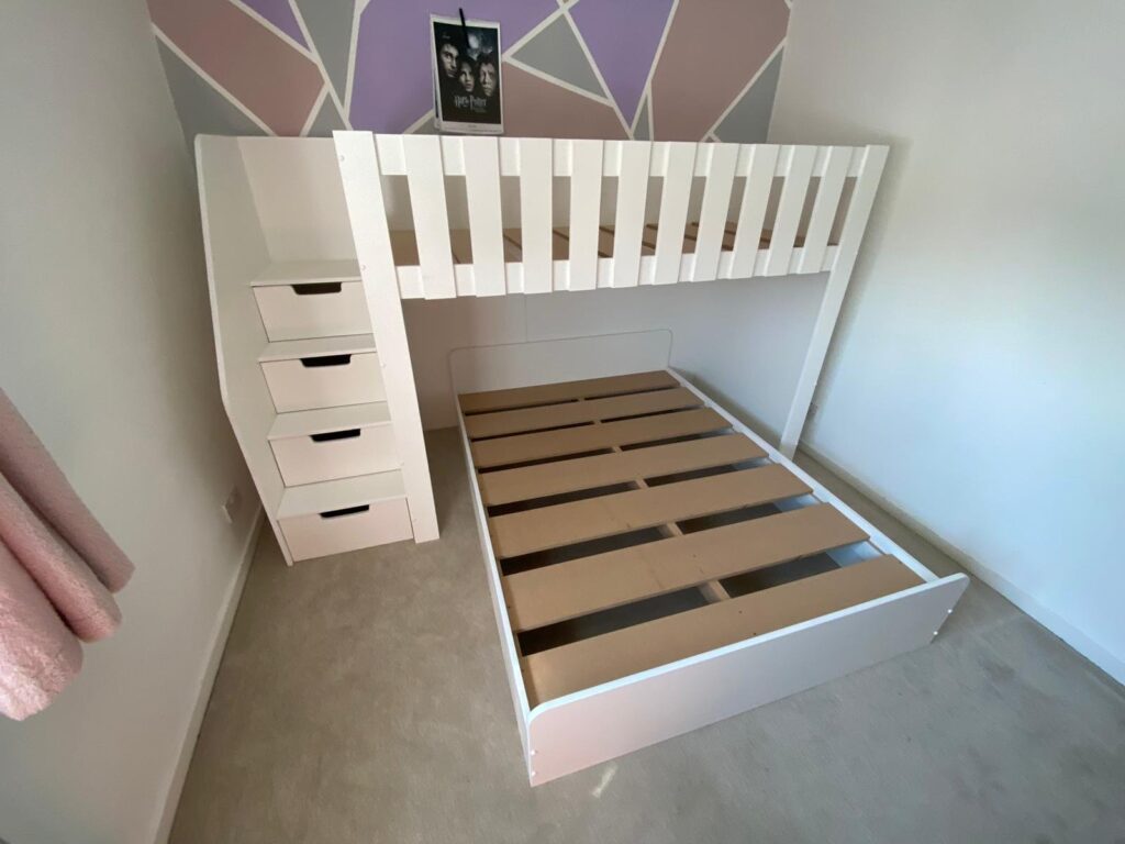 Space Saving Funky Bunk Bed with drawers and storage. children bedroom furniture. sharing bedroom. modern bunk bed