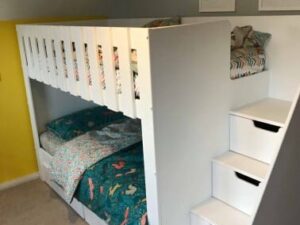 Bunk Bed with drawers and storage. children bedroom furniture. sharing bedroom. modern bunk bed