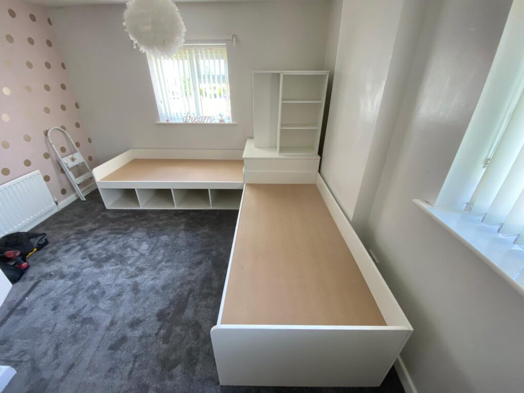 Corner Low Sleeper With Storage Measurements. Made to measure. bespoke