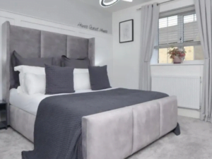 Luxury Winged Fabric Bed Frame